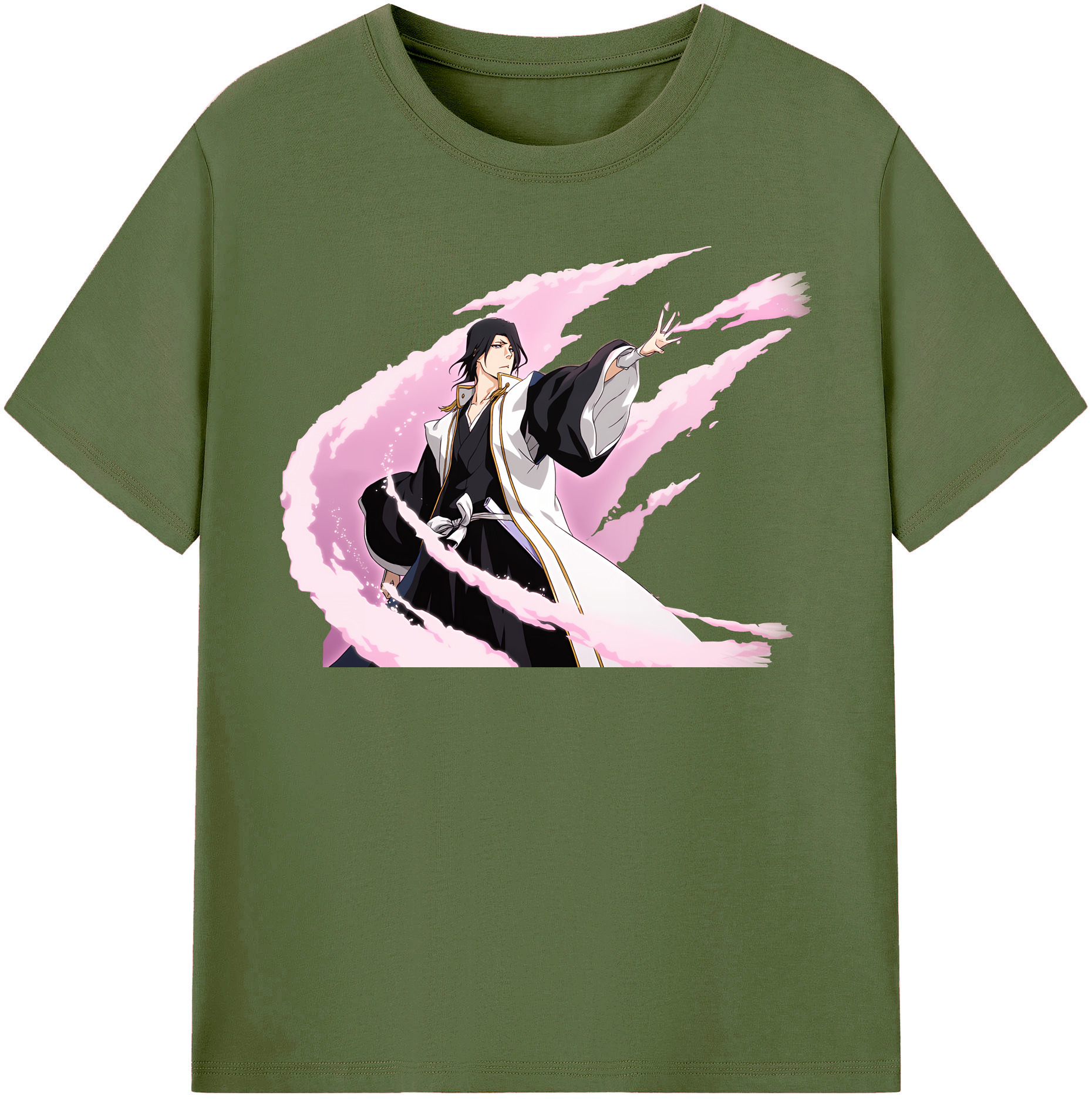 （画像用） ブリーチ くちき びゃくや BLEACH Kuchiki Byakuya 綿100％半袖Tシャツ（フロントプリント）